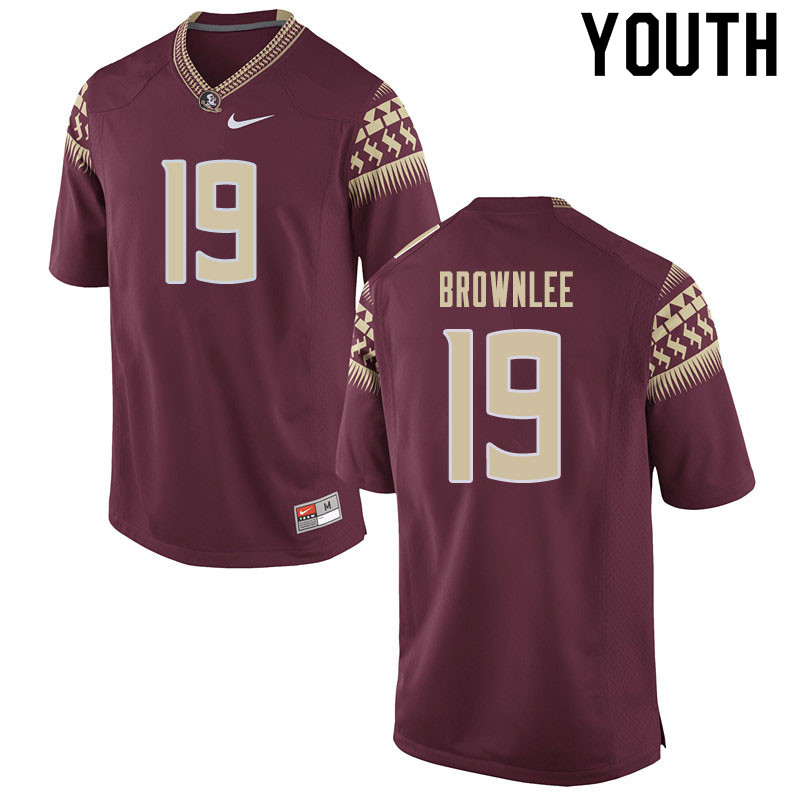 Youth #19 Jarvis Brownlee Florida State Seminoles College Football Jerseys Sale-Garnet - Click Image to Close